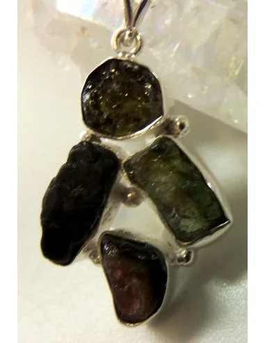 Pendentif tourmalines argent