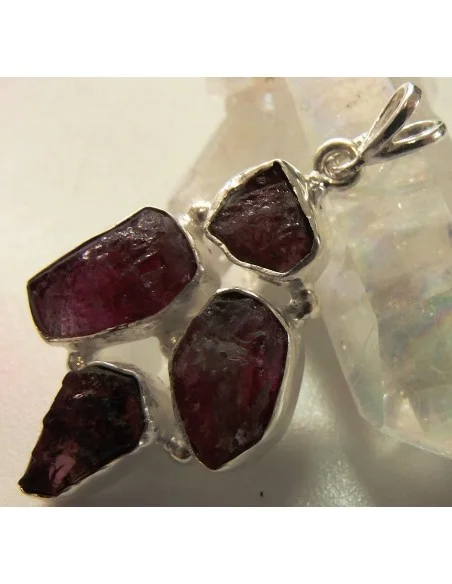Pendentif tourmaline rubelite argent
