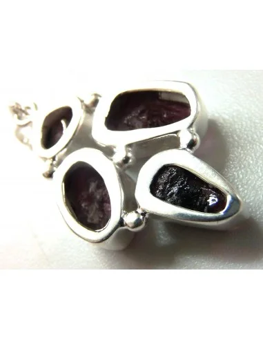Pendentif tourmaline rubelite argent