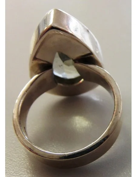 Prasiolite gemme goute bague argent