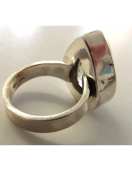 Prasiolite gemme goute bague argent