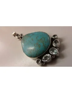 Turquoise aigue marine pendentif 2