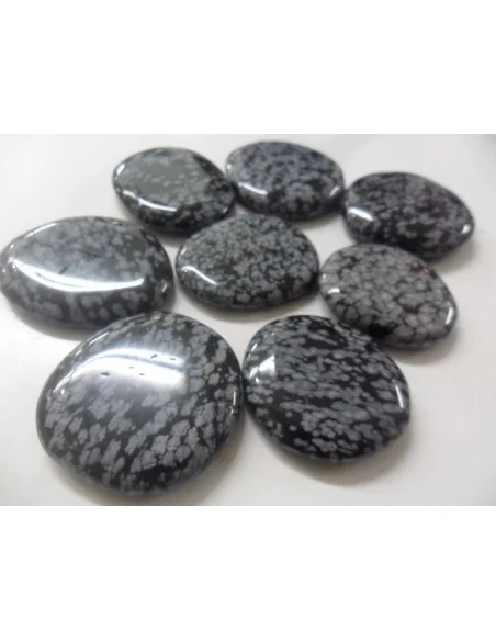 Obsidienne Flocons de neige galet Obsidienne Flocons de neige galet