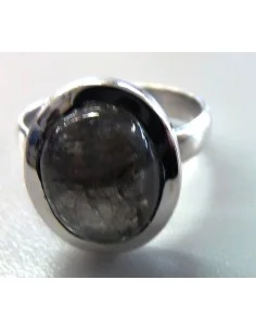 Saphir verte bague argent
