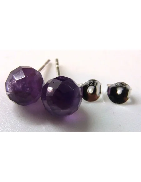 Boucles amethyste 8mm pouces argent