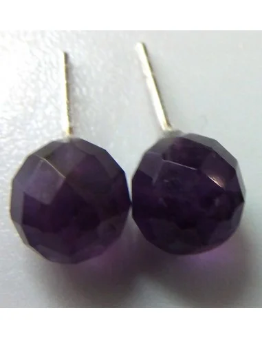 Boucles amethyste 8mm pouces argent