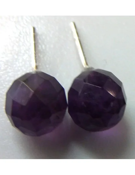 Boucles amethyste 8mm pouces argent
