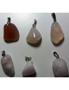 Calcedoine rose, Calcedonie rose pendentif argent 2