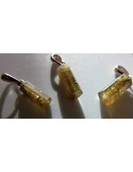 Tourmaline jaune pendentif argent