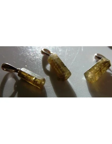 Tourmaline jaune pendentif argent