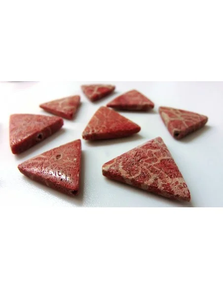 Corail rouge triangle pendentif
