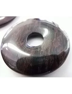 Obsidienne Feu pendentif donuts