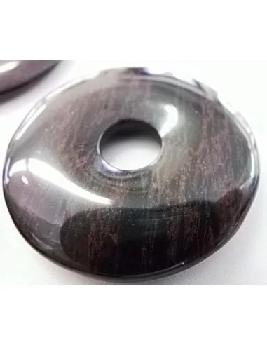 Obsidienne Feu pendentif donuts