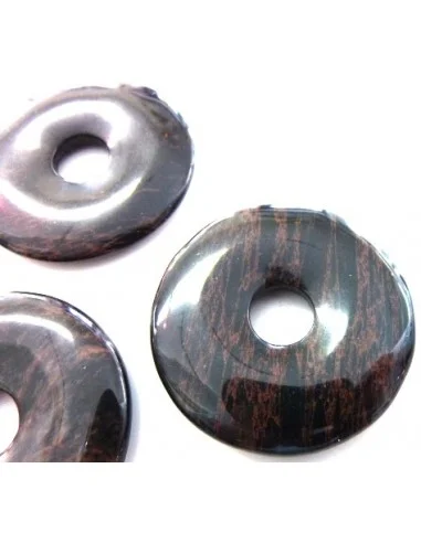 Obsidienne Feu pendentif donuts
