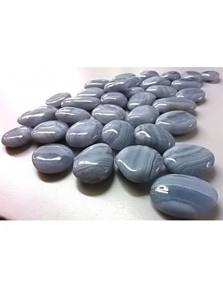Calcedoine bleue galet plat 10 a 15g
