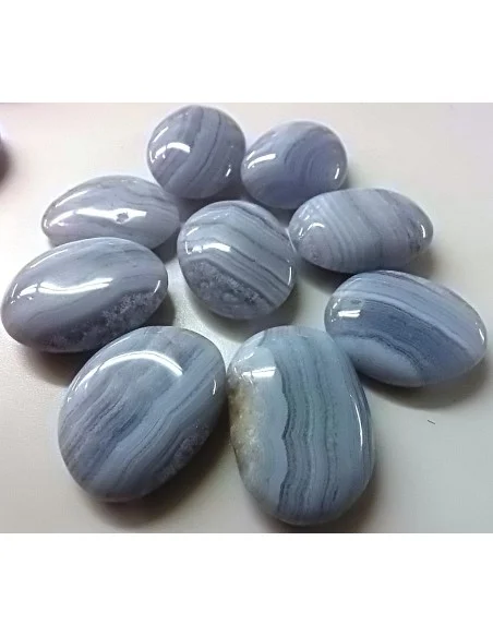 Calcedoine bleue galet plat 16 a 19g