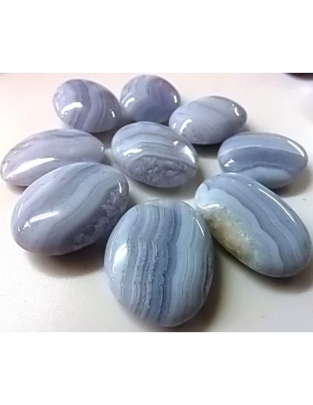 Calcedoine bleue galet plat 16 a 19g