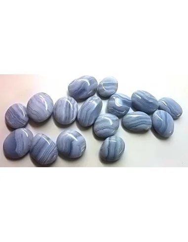 Calcedoine bleue galet plat 16 a 19g