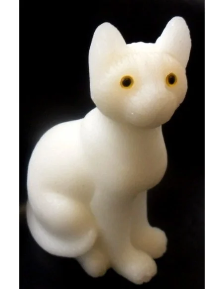 Chat blanc en agate