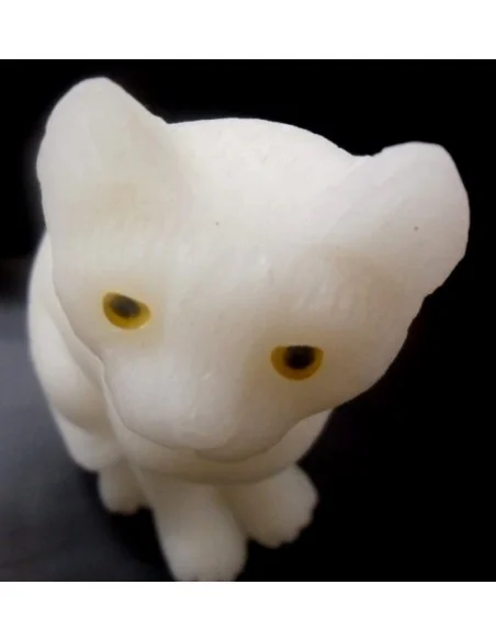Chat blanc en agate