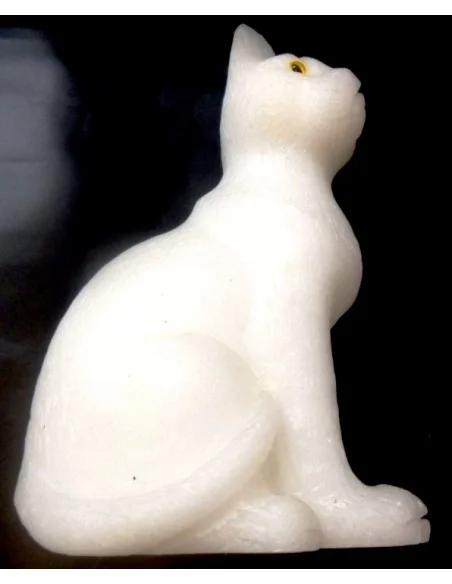 Chat blanc en agate