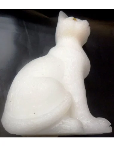 Chat blanc en agate