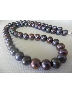 Collier perles noire 10mm 2