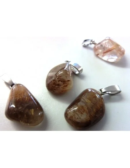 Pendentif quartz rutile avec cacoxenite Pendentif quartz rutile avec cacoxenite