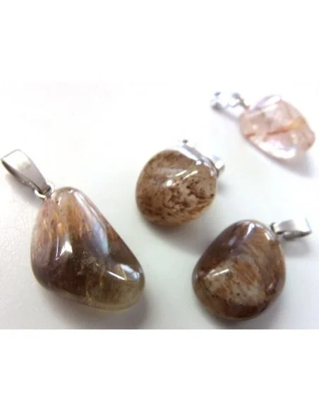 Pendentif quartz rutile avec cacoxenite Pendentif quartz rutile avec cacoxenite