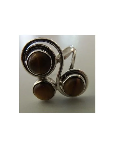 Oeil de tigre argent bague T52 Oeil de tigre argent bague T52