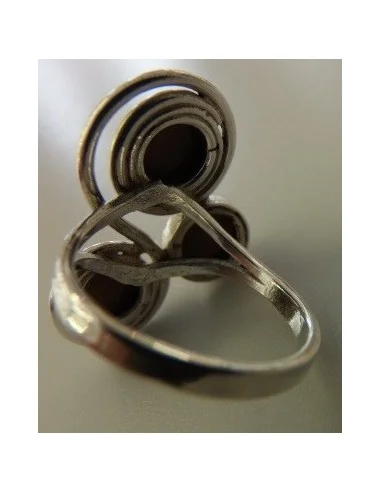 Oeil de tigre argent bague T52