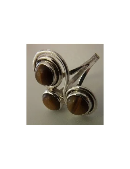 Oeil de tigre argent bague T52 Oeil de tigre argent bague T52