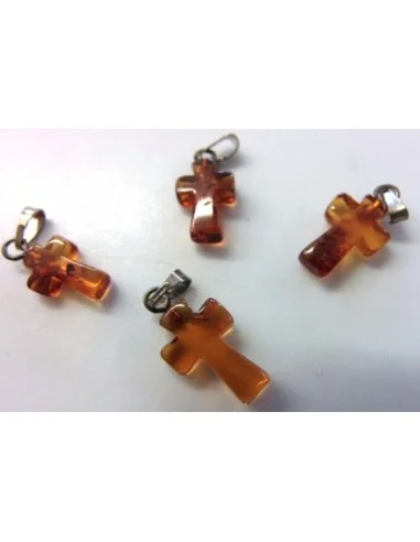 Ambre croix argent