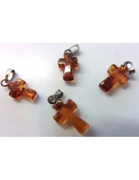 Ambre croix argent