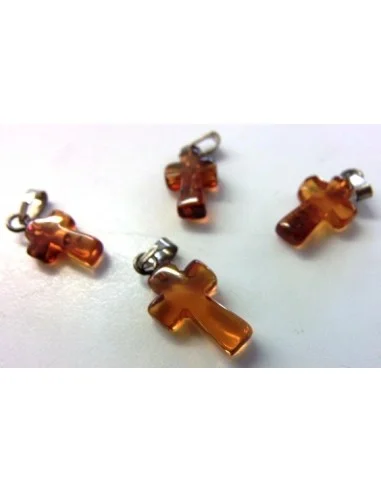 Ambre croix argent