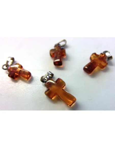 Ambre croix argent
