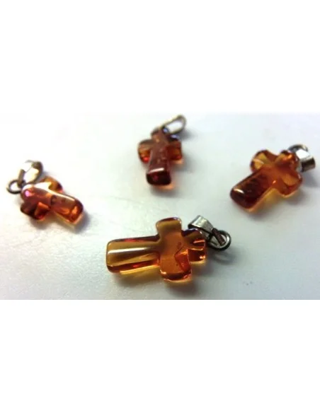 Ambre croix argent