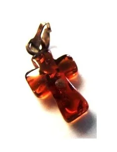 Ambre croix argent