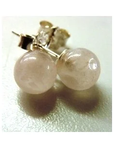 Boucles d'oreilles quartz rose 6mm pouce