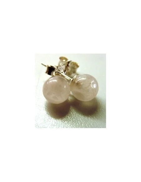 Boucles d'oreilles quartz rose 6mm pouce