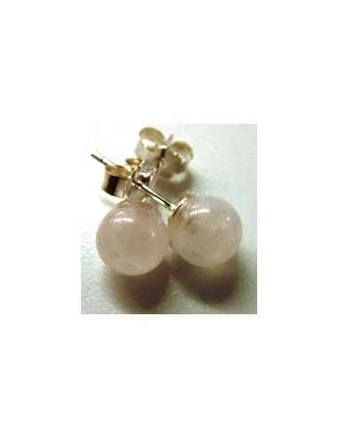 Boucles d'oreilles quartz rose 6mm pouce
