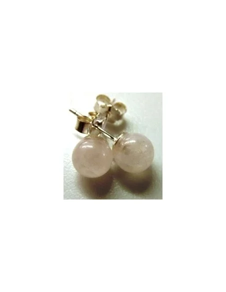 Boucles d'oreilles quartz rose 6mm pouce