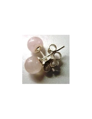 Boucles d'oreilles quartz rose 6mm pouce