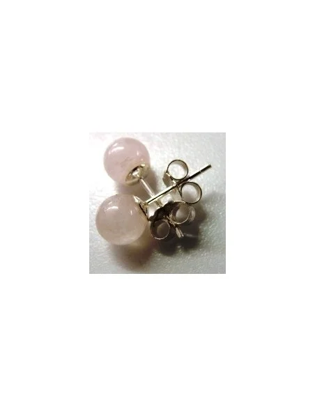 Boucles d'oreilles quartz rose 6mm pouce