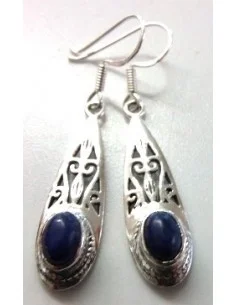 Boucles lapis lazuli argent