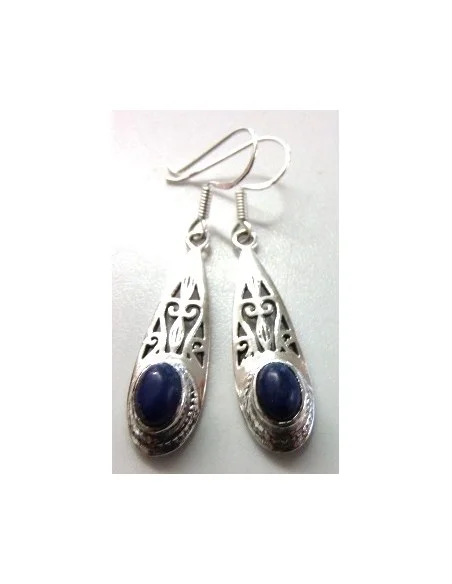 Boucles lapis lazuli argent