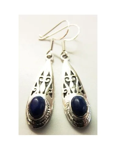 Boucles lapis lazuli argent