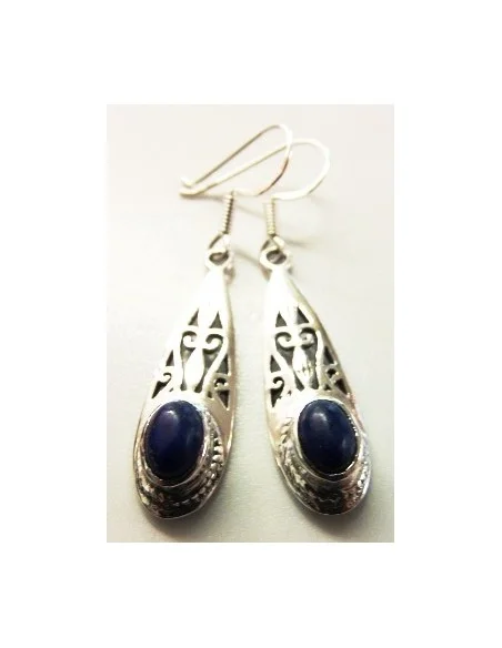 Boucles lapis lazuli argent