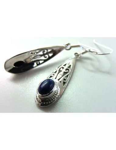 Boucles lapis lazuli argent