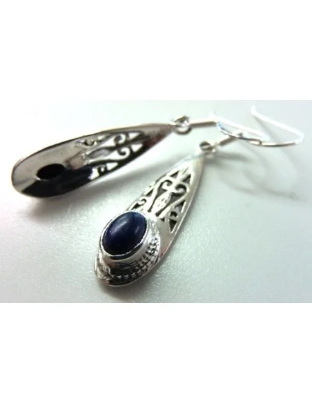 Boucles lapis lazuli argent
